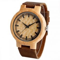 copperpod – leather strap wooden watch