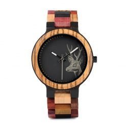 Pecan Wooden Ebony Zebrawood Wooden Watch