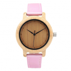 Redbud – Wood Leather Strap Bamboo Wooden Wrist Watches